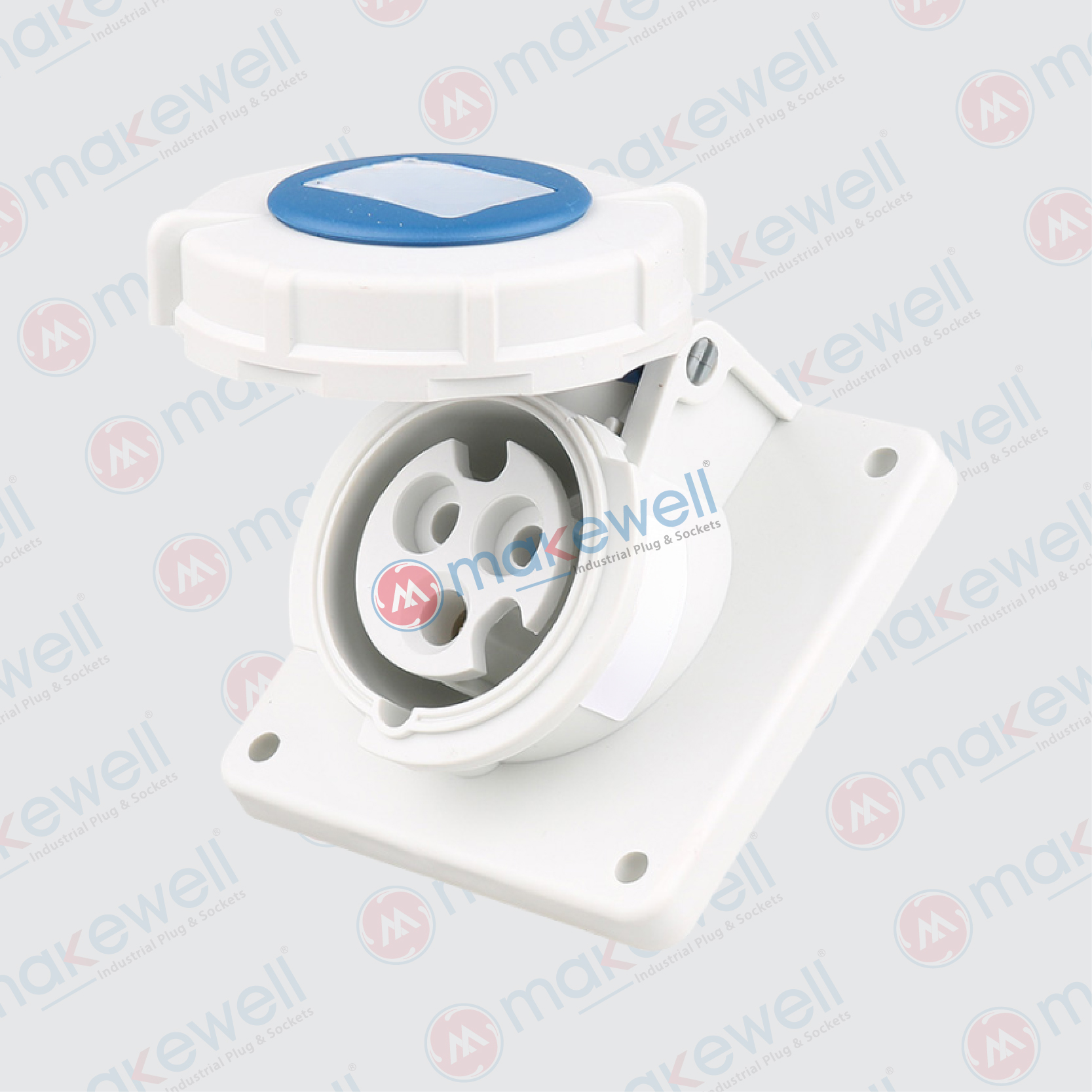 MW-4132 16A 3 Pin Angular Panel Socket MW-4132 16A 3 Pin Angular Panel Socket