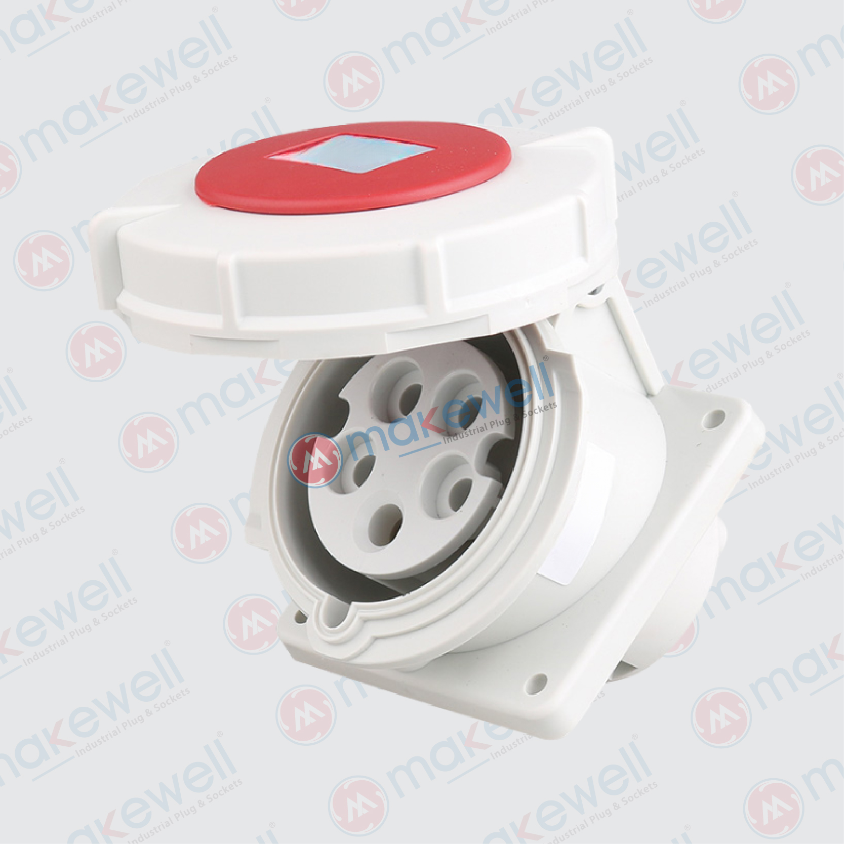 MW-4152 16A 5 Pin Angular Panel Socket MW-4152 16A 5 Pin Angular Panel Socket