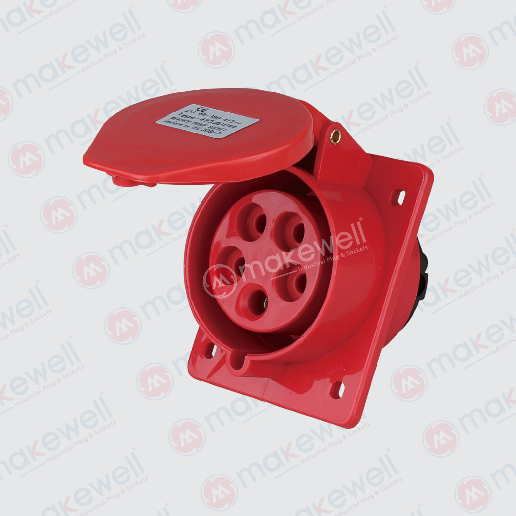 MW-415 16A 5 Pin Angular Panel Socket MW-415 16A 5 Pin Angular Panel Socket