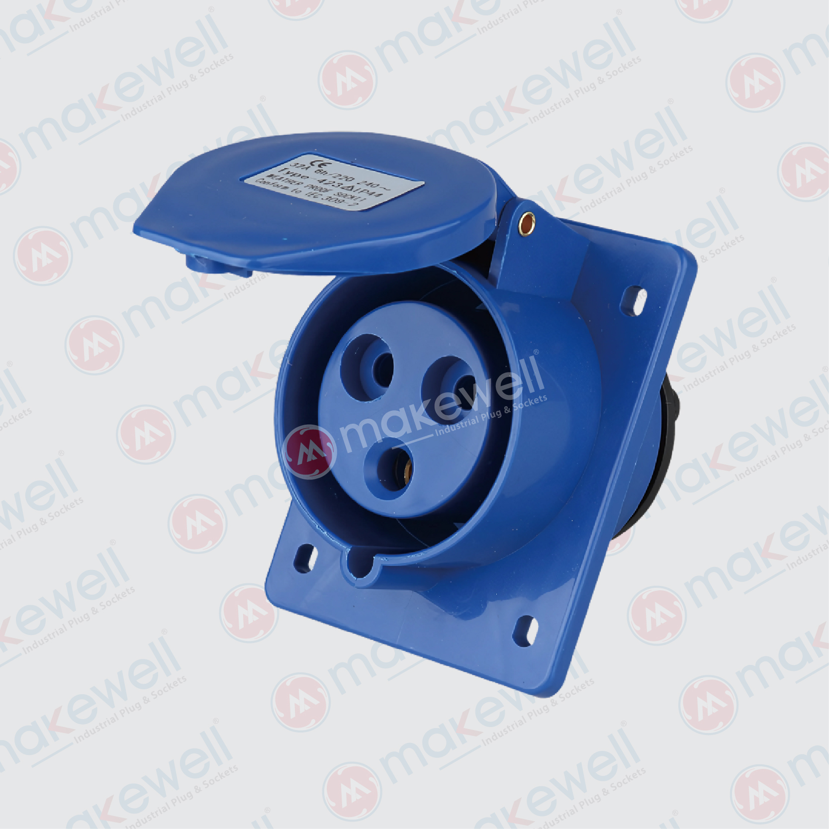 MW-423 32A 3 Pin Angular Panel Socket MW-423 32A 3 Pin Angular Panel Socket