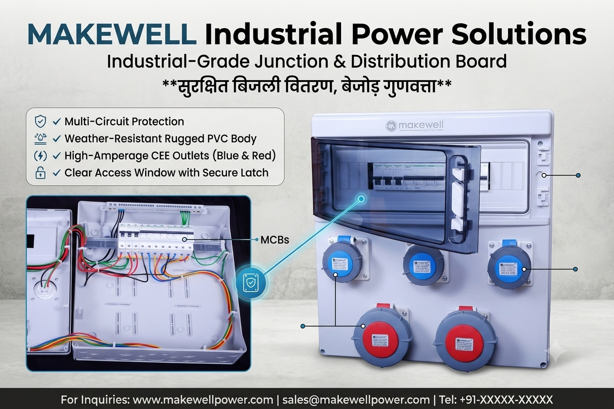 Makewell Industrial PVC Socket Distribution Boards: The Ultimate Solution for Safety and Reliability (IS/IEC 61439 Compliant) img